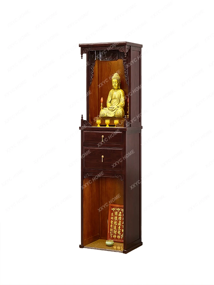 Old Elm Wood Two-Layer Drawer Buddha Niche Buddha Shrine Household