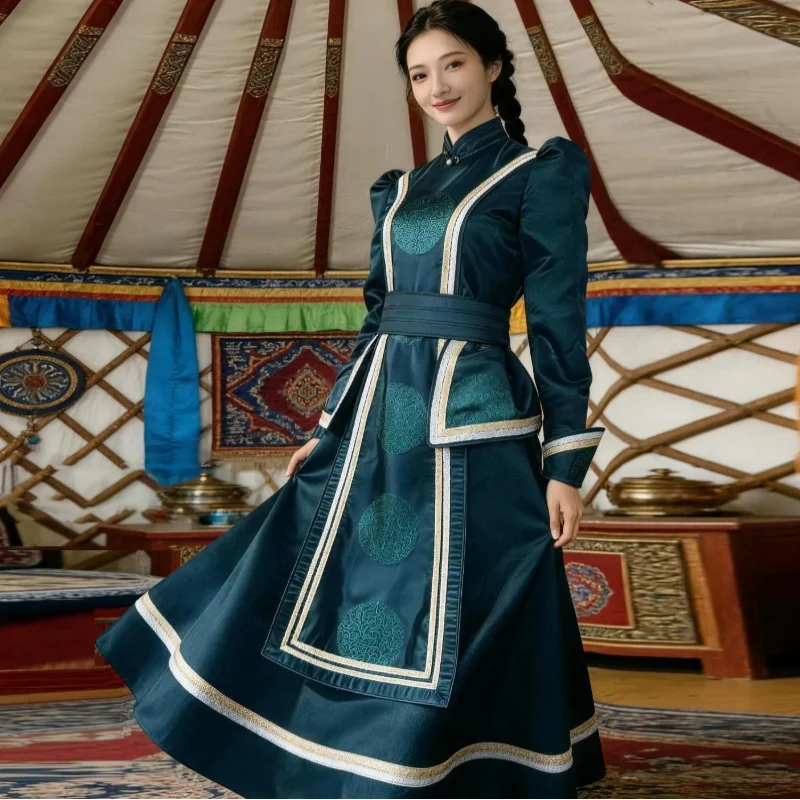 Ethnic Mongolian Robe Dance Performance Costume