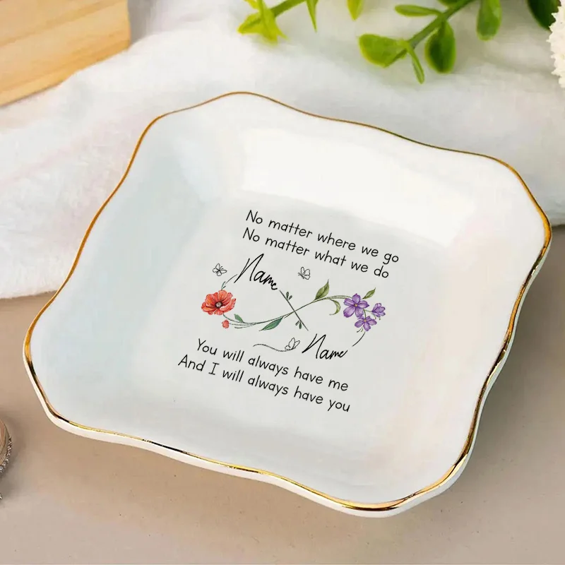 1pc for Bestie Friendship Jewelry Dish - Personalized Custom Ceramic Dish for Rings, Earrings, Thoughtful Gift for Best Friends,