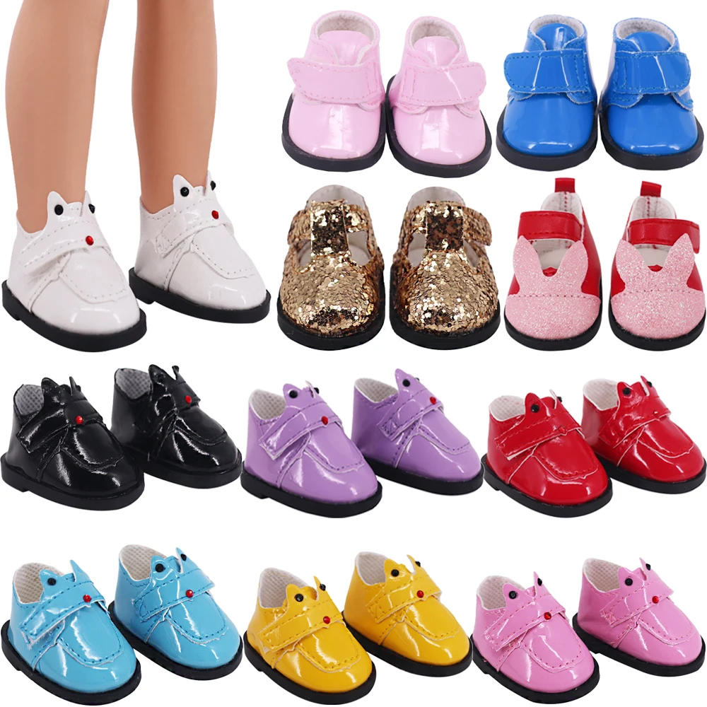 Doll Shoes Leather/Sequins Shoes Fit 14.5Inch Wellie Wisher&32-34Cm Paola Reina&20CM Star Doll Clothes Accessories Russian Toys