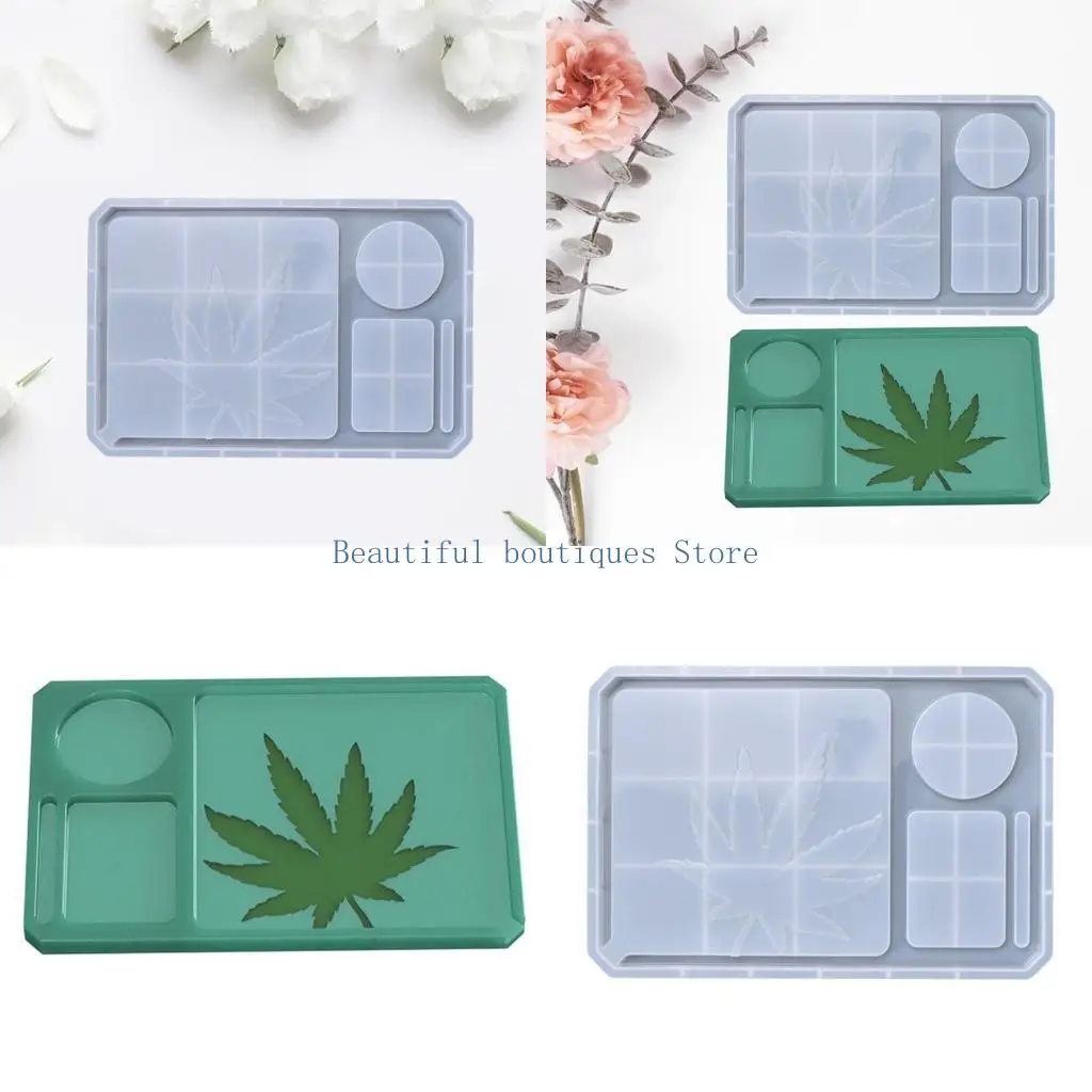 

U4LF Maple Leaf Silicone Pallet Resin Mold Rolling Pallet Mold Storage Box Mold