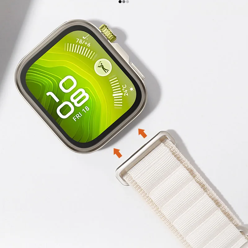 حزام من النايلون بحلقة جبال الألب لساعة Huawei Watch Fit 3/4/4 Pro سوار معصم بديل قابل للتنفس لساعة Huawei Watch Fit 4 معصمه #6