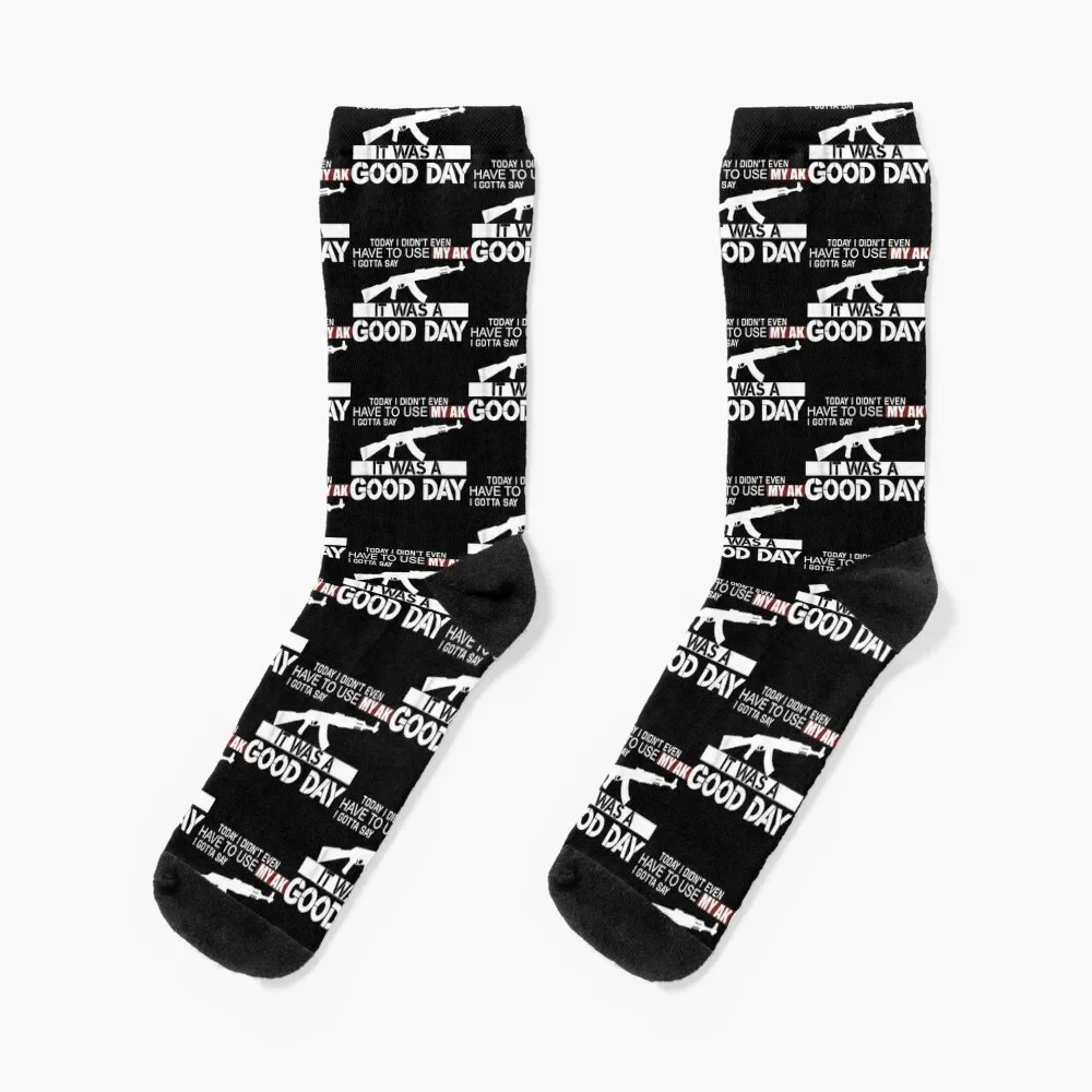 

It Was A Good Day AK-47 T-Shirt Socks cotton football Socks Male Women's