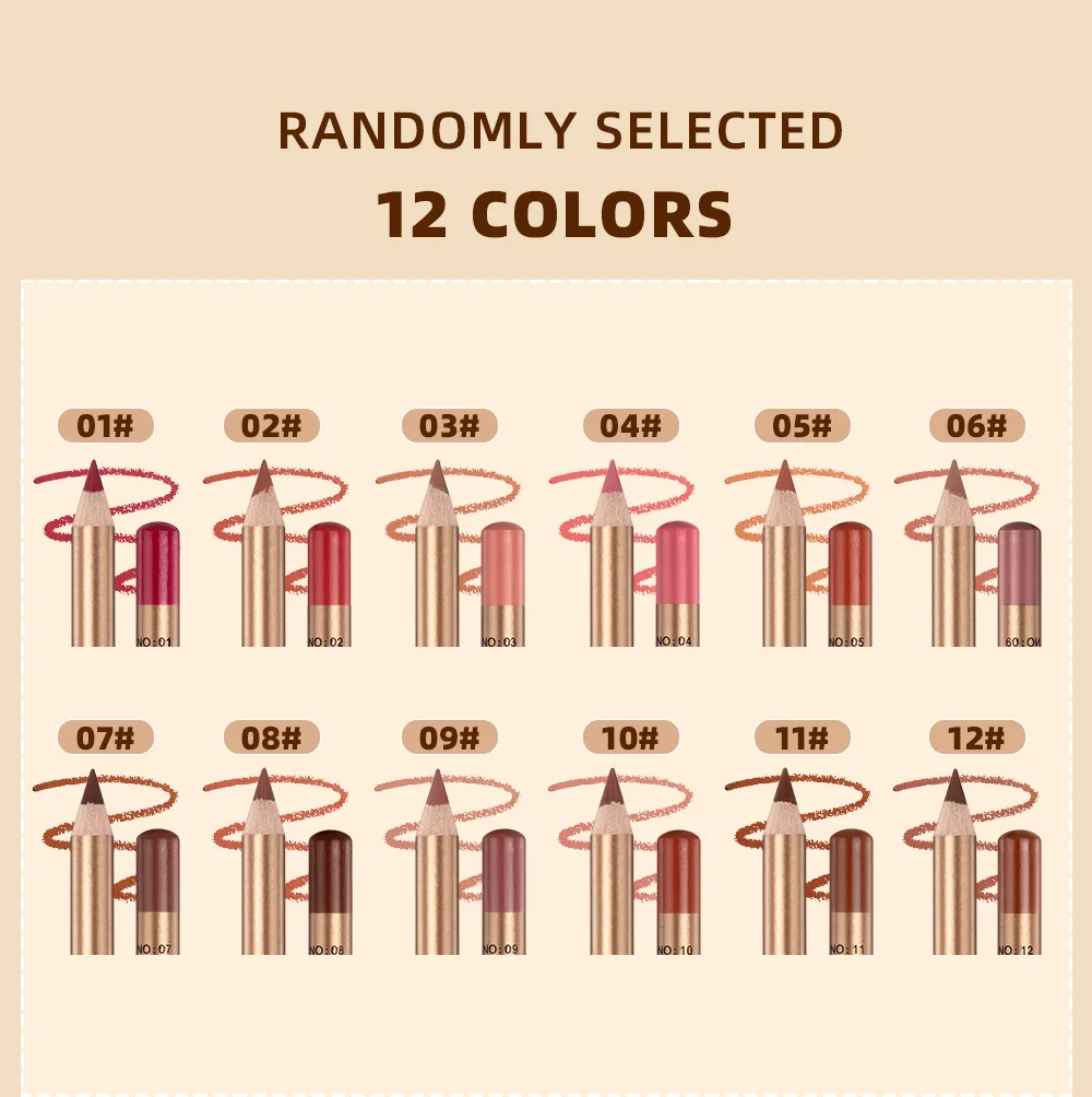 12 teile/satz Sculpting Matte Samt Lip Liner Set, Glatte Cremige Textur Wasserdicht Und Hoch Pigmentiert Für Mädchen Lippen Make-Up