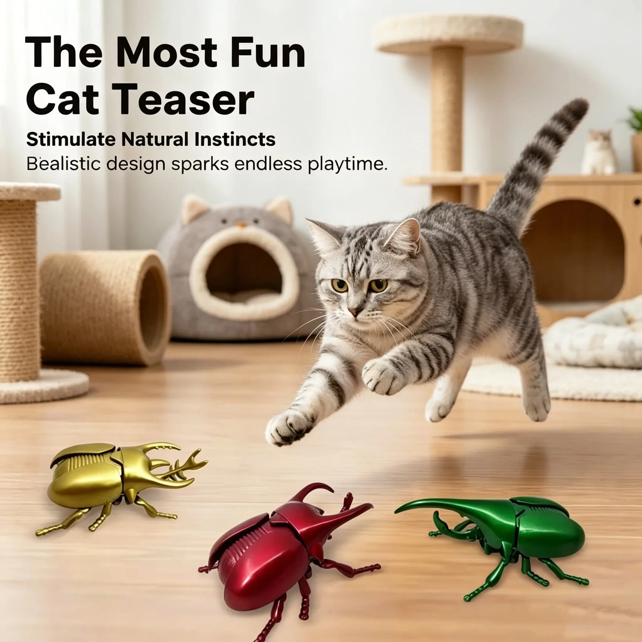 Educational Wind-Up Unicorn Beetle Toy For Crawling Insect Toy For Enlightenment Simulation and Fun Gifts