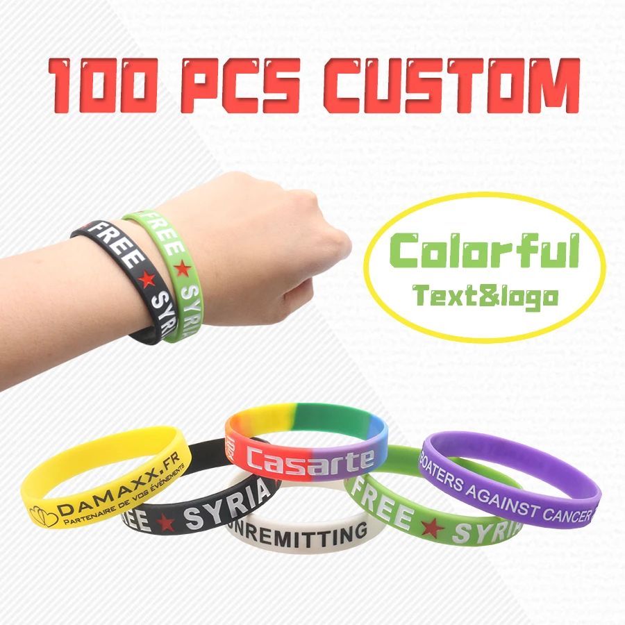 100pcs/50pcs Custom Wristband ID SOS Customizable Bracelets Printed Engraved Game Sport Personalized DIY souvenir Bands