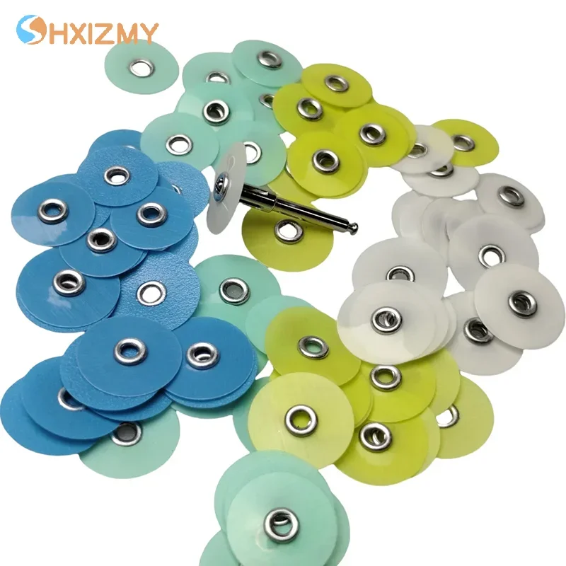 

40/80Pcs Teeth Whitening Dental Polishing Discs Low Speed Mandrel Stripes Set Dental Materials Dental Laboratory Materials