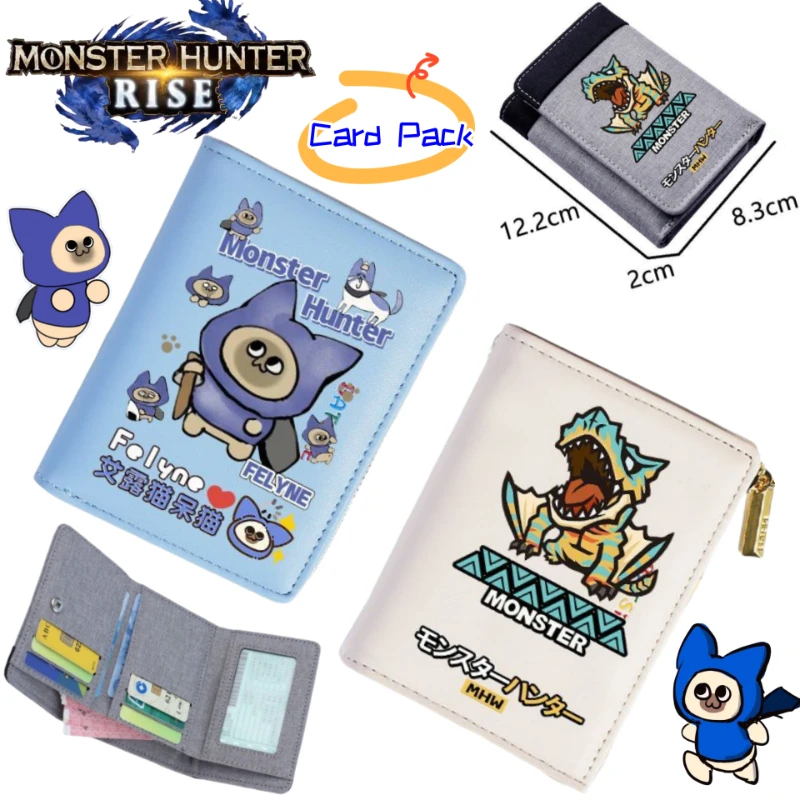 Monster Hunter Wilds Felyne game merchandise kawaii coin purse stylish and personalized card holder a birthday gift for friends