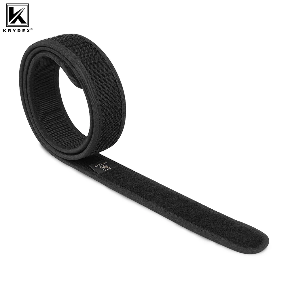 KRYDEX Tactical 1.5'' Belt Buckleless Hook Liner Inner Black Men Belt For EDC Waist Duty Belt Hunting Outdoor Accessories