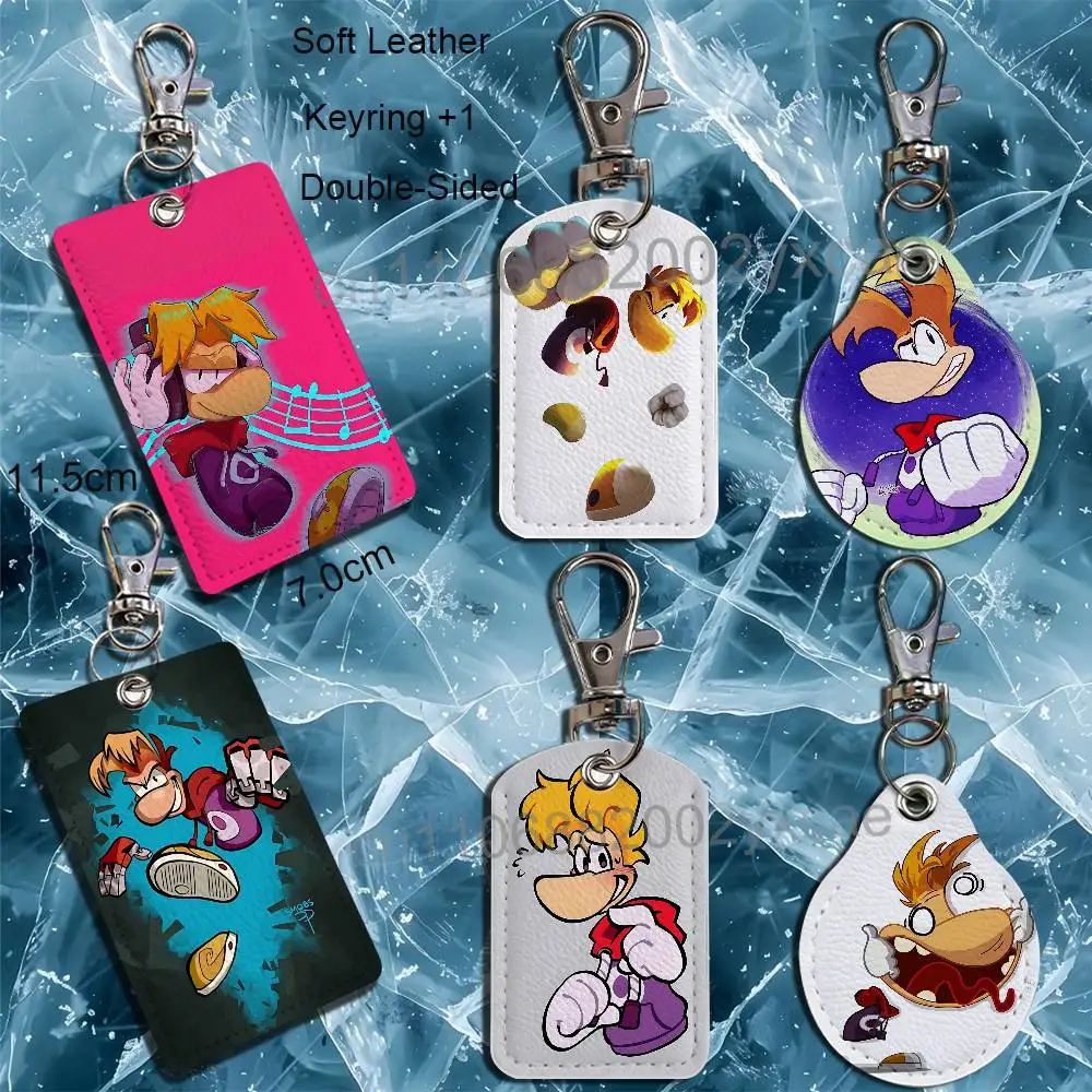 Flying fist attack Rayman Card Holder With Keychain Executive Protection For Bank Credit Subway Bus Case
