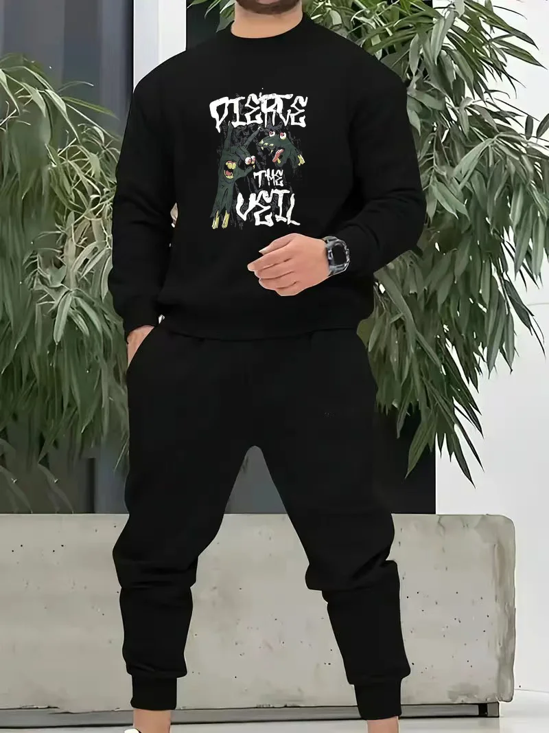 

Men's hoodies sets Autumn fashion tracksuits outfit graphic pullover + Long Pants two-piece set Sweatshirts Y2k sports suits