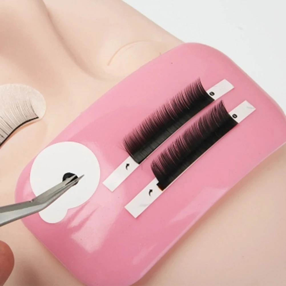 Cuscinetto per ciglia riutilizzabile in silicone rosa per innesto di estensione delle ciglia Strumento per trucco Lavabile tenuta statica Ciglia finte Applicazione facile