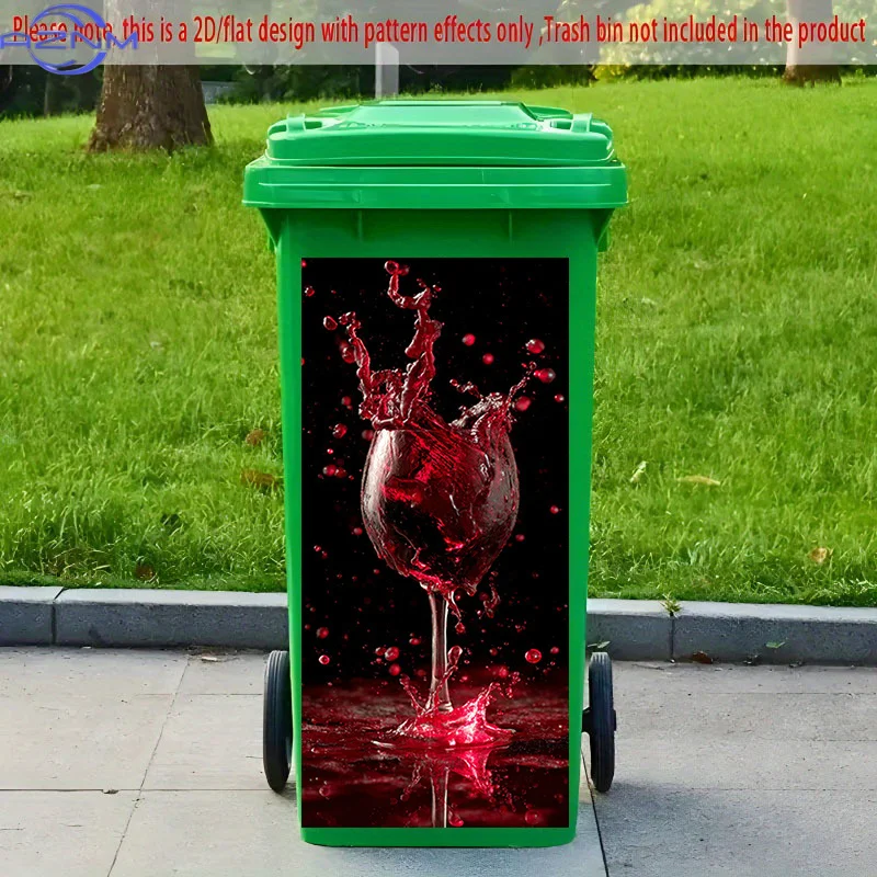 2D Flat Printing 1pc 2D Pattern Printed Kitchen Trash Can Sticker xcm 