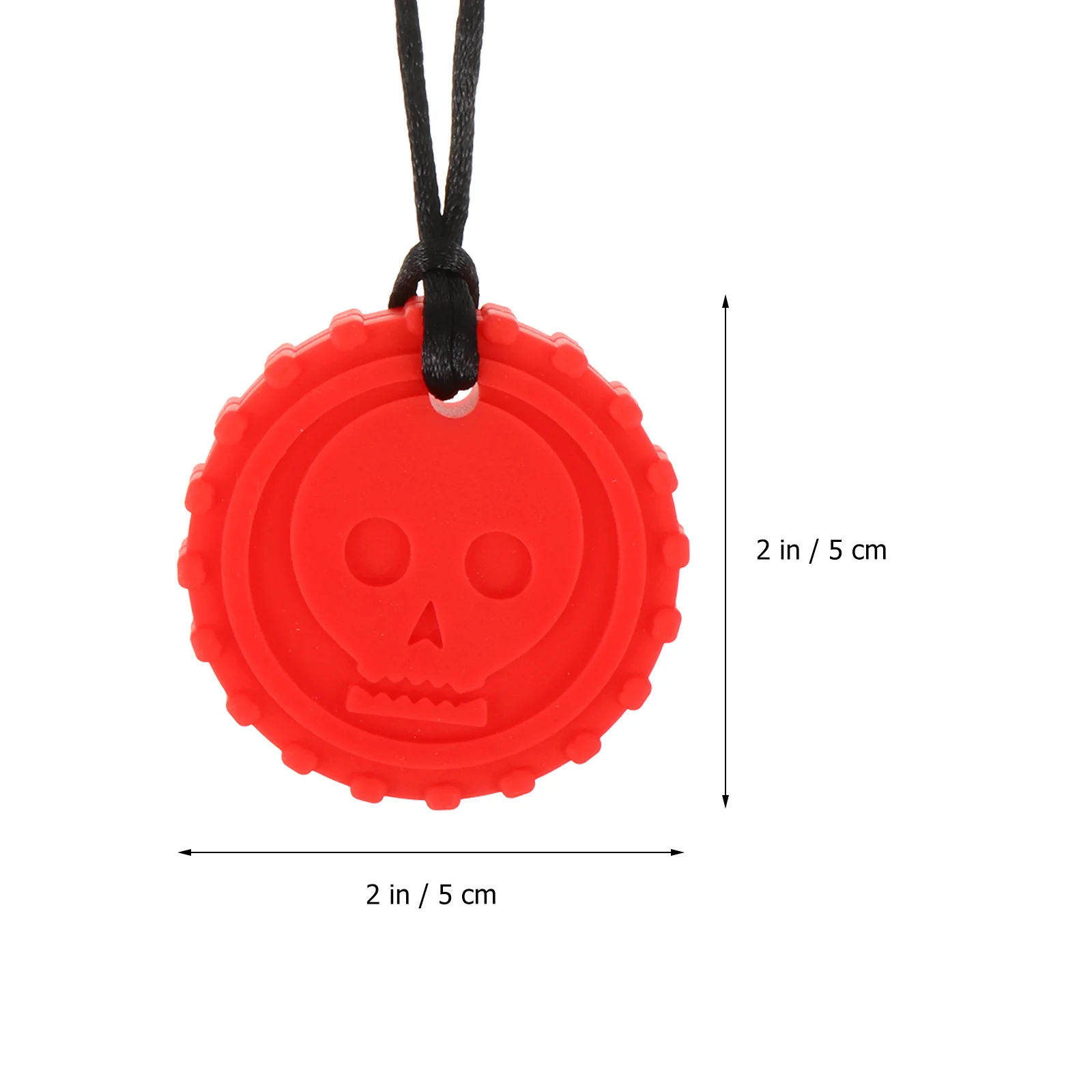

Ожерелье-прорезыватель для ребенка с головой черепа, жевательный кулон, успокаивает боль, аутизм, сенсорные потребности, тренировочное жевательное ожерелье, молярный прорезыватель
