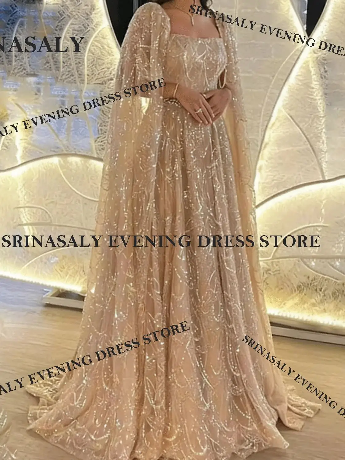 Op maat gemaakte mode kanten zeemeermin-galajurken, elegante bateall-gedrapeerde plooien, avondjurk, Saoedi-Arabische lange robes de soirée - afbeelding 2