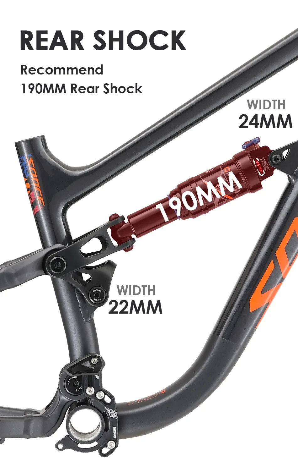 SODCE 20er 24er Rama rowerowa z pełnym zawieszeniem dla dzieci i dorosłych 148x12mm Rama MTB ze stopu aluminium DH AM Wózek barrow