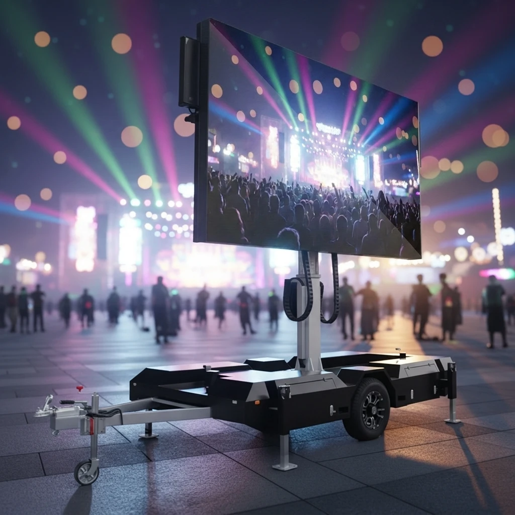 2026 JCT P3.91mm 5.5X3m 18.04ftx9.84ft Indoor/Outdoor Mobile Trailer IP65 6000nits Brightness LED Screen Animation 16-Bit Color