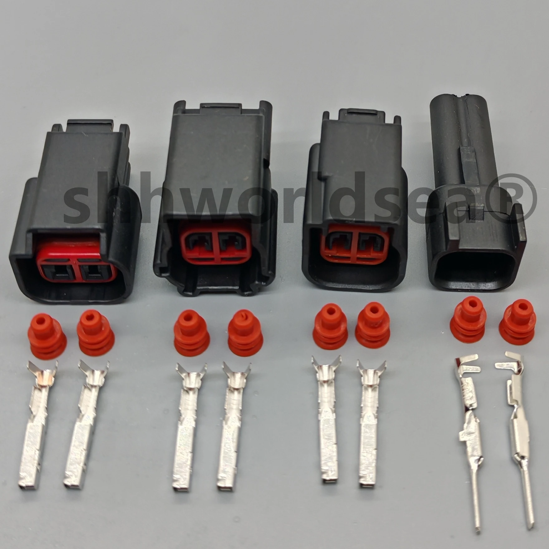 shhworldsea 2 Pin Sealed Wire Connector for Ford 3U2Z-14S411-SLA E-3979 Compatible  LS2 LS3 EV6 EV14 USCAR Fuel
