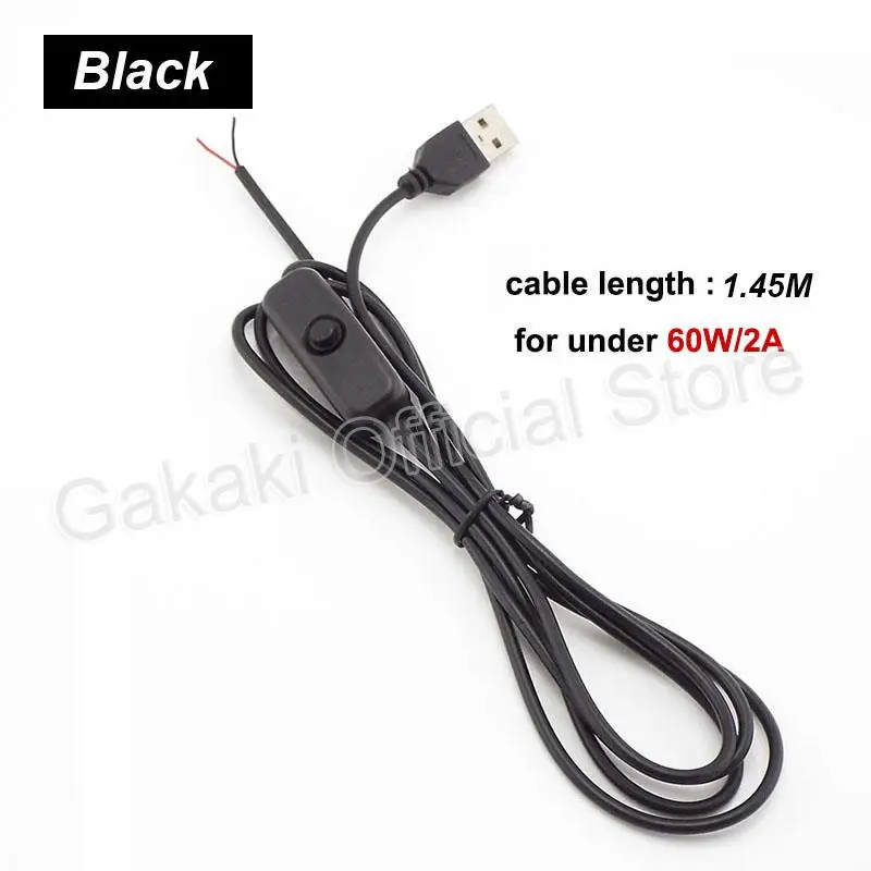 LED Strip USB Connector Cable Extension 2 pin Power Supply Wire on/off Switch Electrical  5V Wire For LED Lighting 