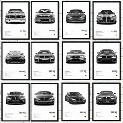 Famous Cars M5 CS G80 M3 Canvas Wall Art Print Poster M3 CSL E36 E39 Decorative Mural Modern Home Decor Birthday Gift Unframed