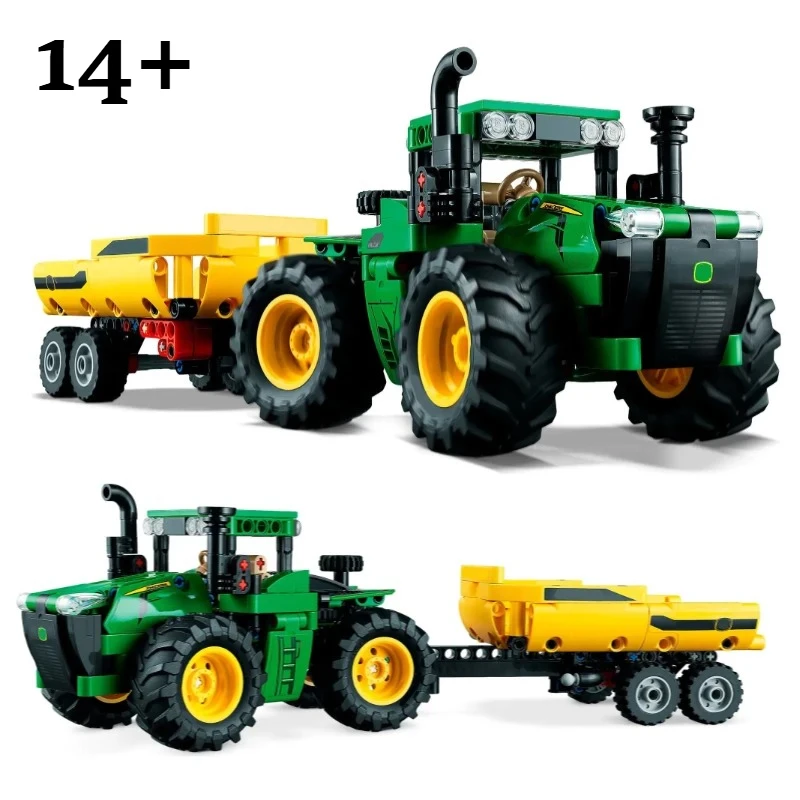 

Технический трактор John Deere 9620R 4WD, строительные блоки, фермерский автомобиль, строительная машина, сборная кирпичная игрушка, подарок для детей, мальчиков и взрослых