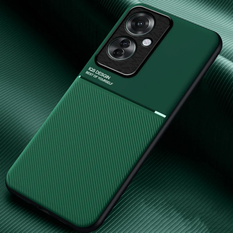 For OPPO Reno 11F 5G Case Leather Magnetic Car Holder Phone Cases for Oppo Reno11 F Reno 11 F 5G CPH2603 Shockproof Back Cover