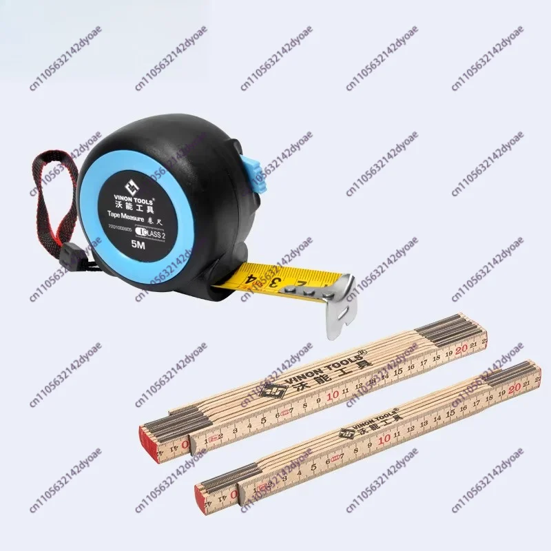 Wooden Folding Ruler Measuring Stick High Precision Ceramic Tile Carpentry Measurement Wear-Resistant Thickened Meter Ruler