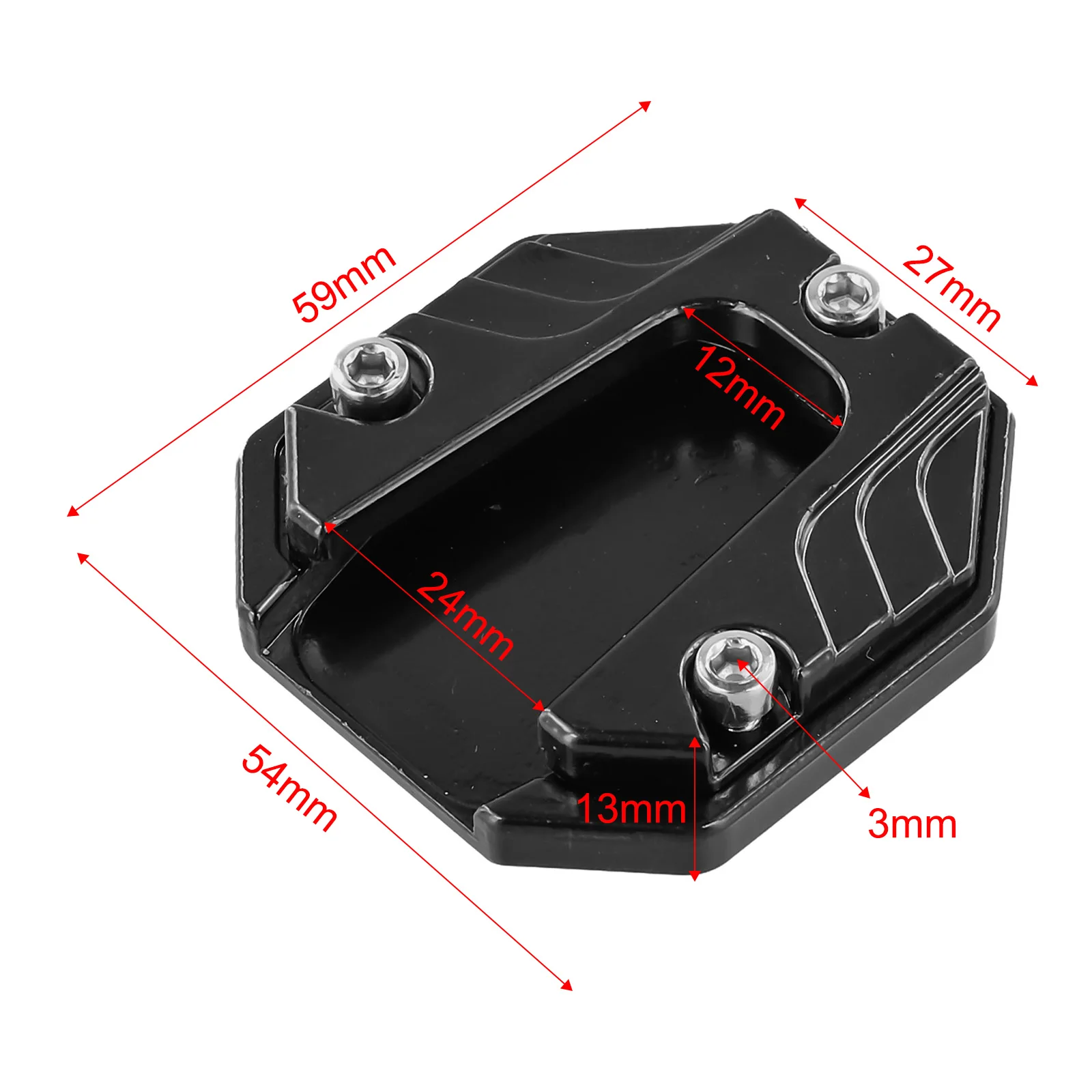 Aluminum Alloy Motorcycle Kickstand Extender Pad for Enhanced Stability on Grass Sand Asphalt and Hot Pavement