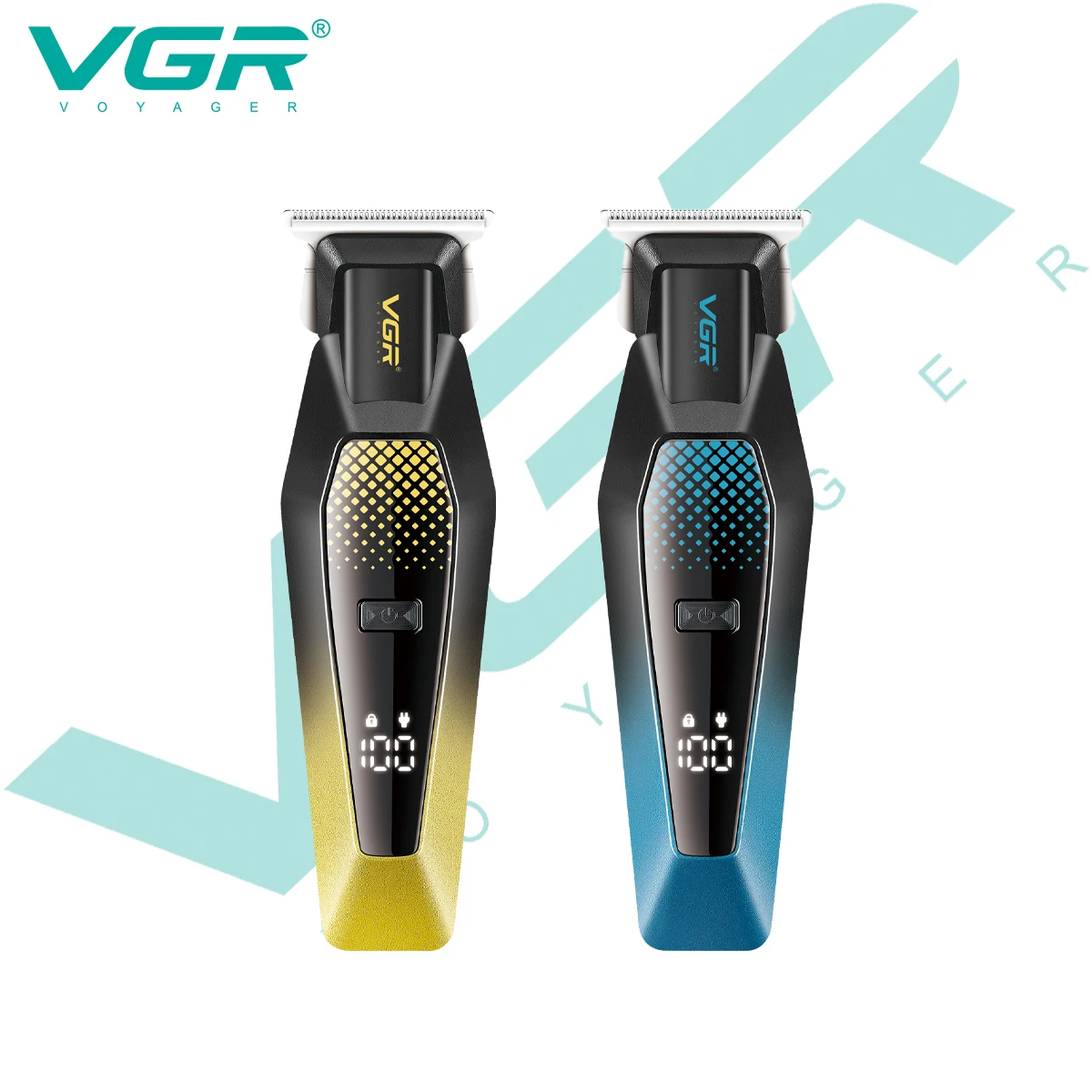 

VGR V-253 Convenient Electric Scissor 6000 RPM Gradient Color Body Men's Hair Clipper Home LED Intelligent Digital Hair Trimmer
