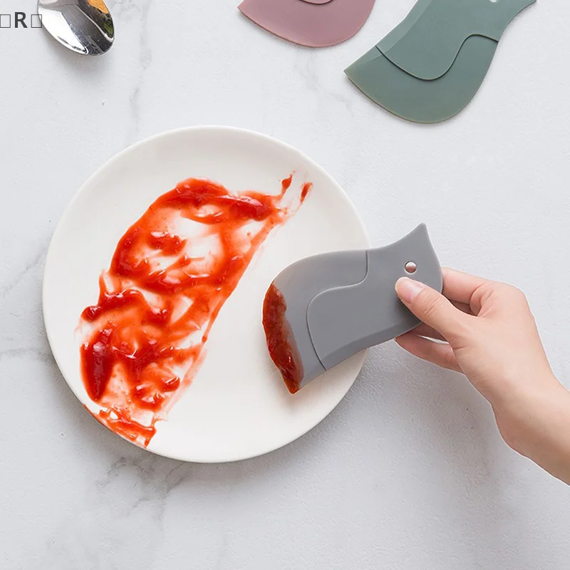〔R〕Household Kitchen Multifunctional Soft Scraper Dirt And Grease Cleaning Tool Silicone Scraper To Clean Pots And Oil Stains