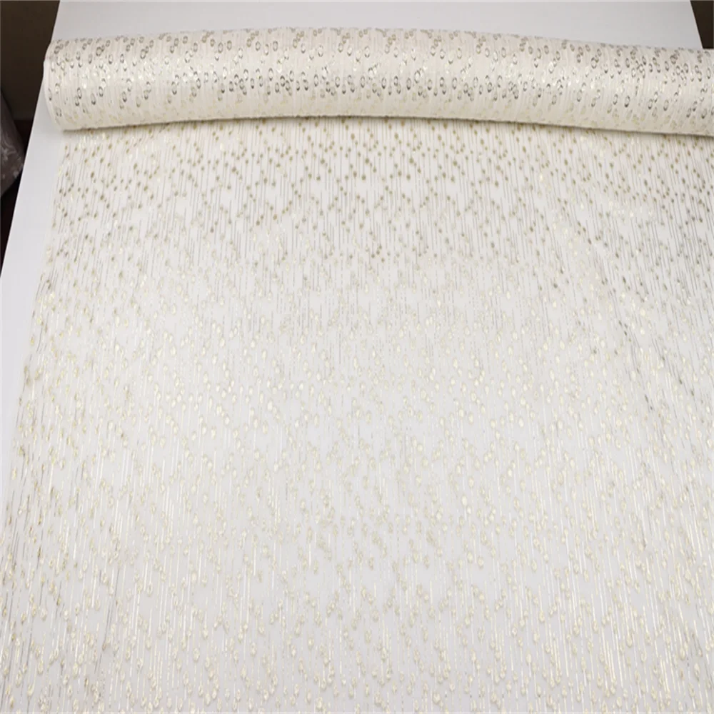 Good Texture High Quality Shiny Silk Metallic Fabric Lure Gold Rainy Dots Shiny Beautiful Fashion for  Lining Clothing Apparel
