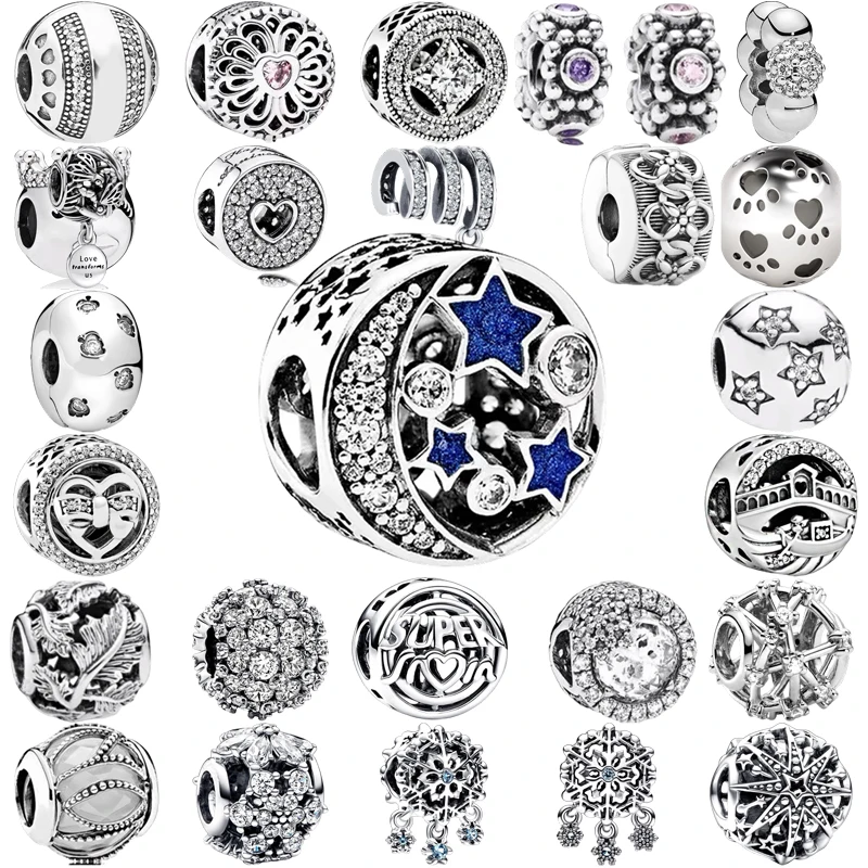 

New Hot Sale,Filigree Leaf,Diamond Star,Blue Star-Moon,Purple Crystal Bead Charms,Silver Series,DIY JewelryFor Necklace&Bracelet