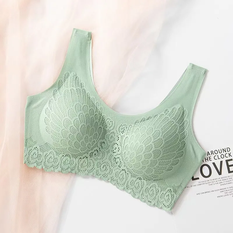 3PCS Tank Top Bra Lace Bra Seamless Gathering Sports Bra Back Bra Removable Padding Women's Underwear image 5