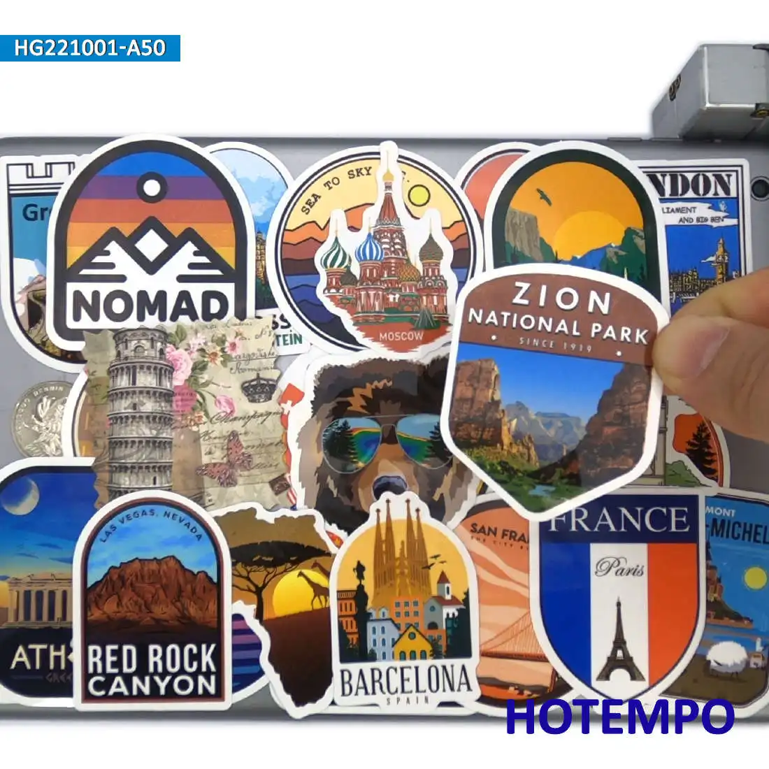 Weltreise-Aufkleber-Set, Klettern, Camping, Wandern, Outdoor-Abenteuer, für Laptop, Auto, Telefon, Motorrad, lustiges Aufkleberpaket, 50 Stück – Detail 18