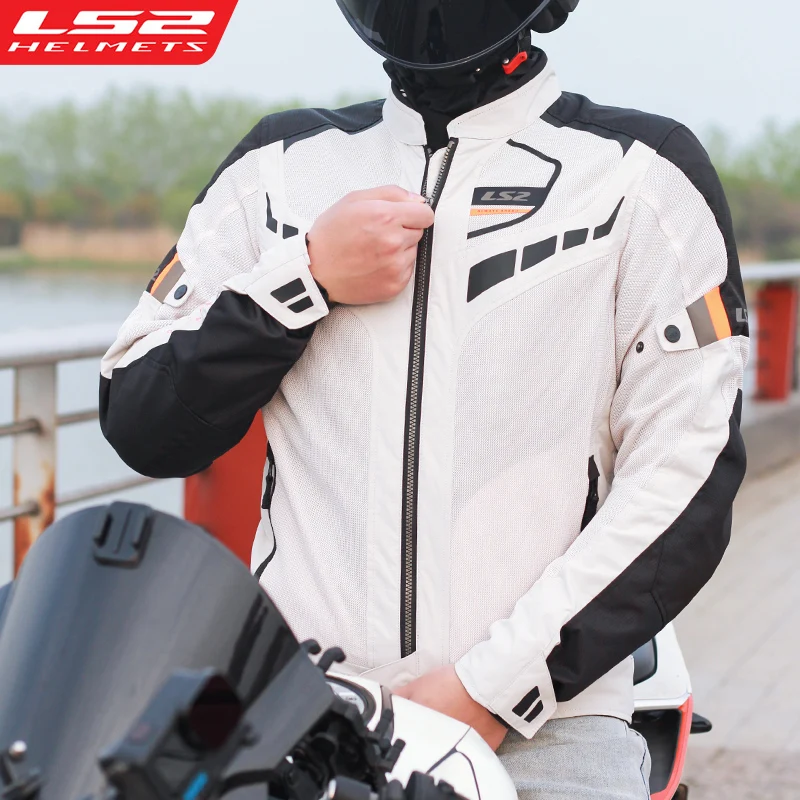 

LS2 Original Motorcycle Jacket Reflective Breathable Anti Fall Motorbike Jacket Men Women Motocross Riding Clothes Racing Jacket