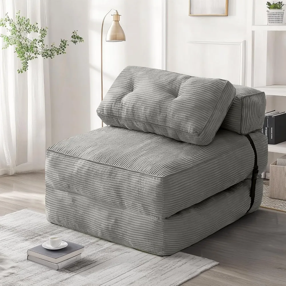 Sofá cama plegable, sillón convertible con almohada y respaldo, colchón plegable, sofá que ahorra espacio para la sala de estar