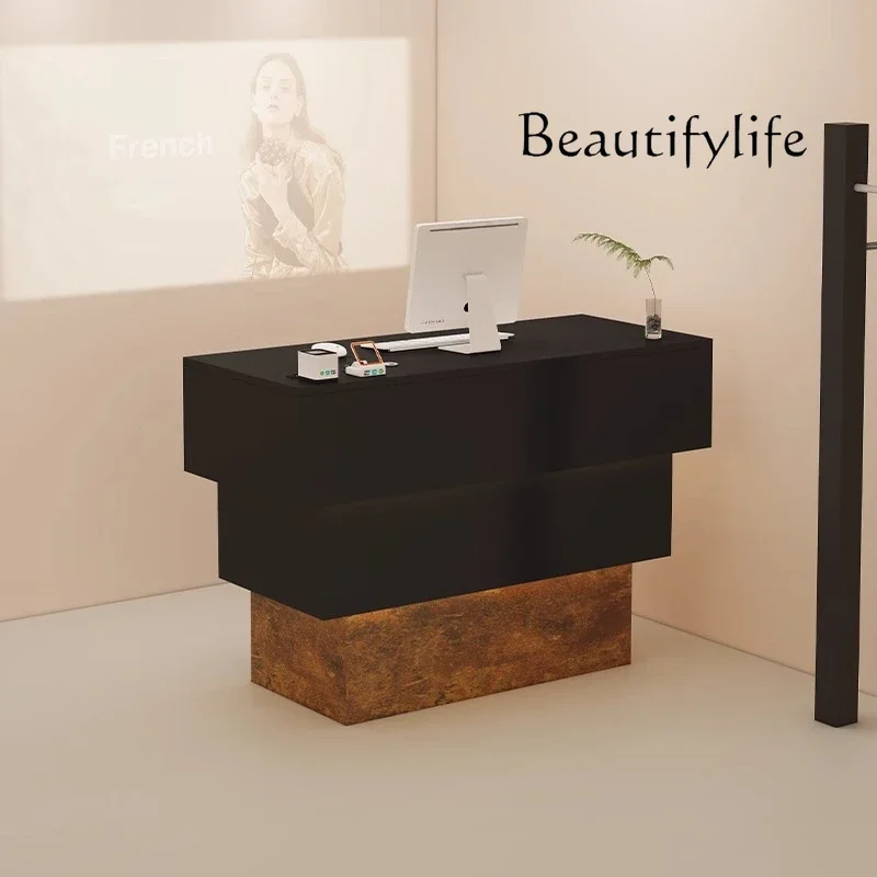 

yj21 Clothing store Bar checkout page Cream style women's clothing store Simple and modern reception desk