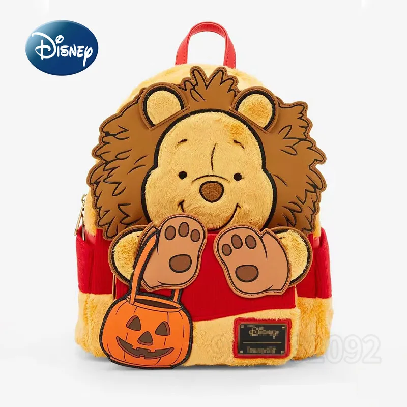 Disney Winnie The Pooh New Mini Plush Backpack Luxury Brand Fashion Women\'s Backpack Cartoon Children\'s School Bag High Quality