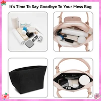 Para bolsa de mano grande, inserto organizador, forro de fieltro con múltiples compartimentos para maquillaje y artículos esenciales de viaje, almacenamiento y organización