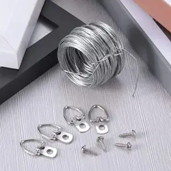 Heavy Duty Picture Hanging Kit Rust Resistant Metal Wire Supports Up to 30 lbs for Hanging Mirror and Wall Art