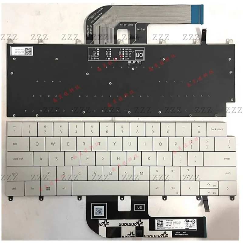 ZZ For Dell XPS 14 9440 P184G 14.5 Inch Laptop Leather Keyboard With Backlight White