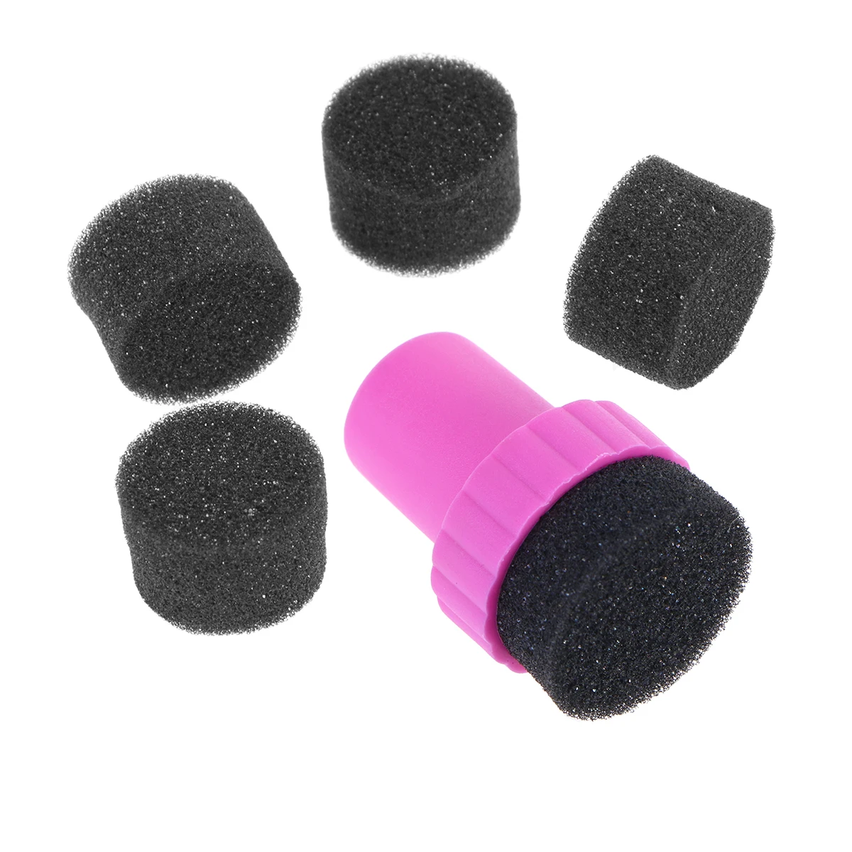 مجموعة إسفنجة ختم لفن الأظافر، مقبض مريح ناعم وخفيف الوزن وقابل للإزالة لختم طلاء الأظافر في المنزل