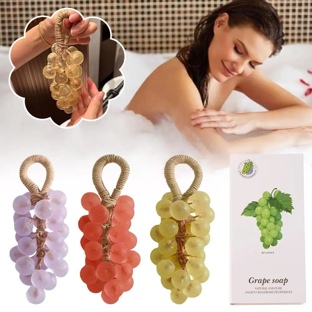 

Soap Bars Grape Handwash Bar Decoration Scented Fruit Shape Soap For Face Hand Body Bathroom Shower Travel Home Women