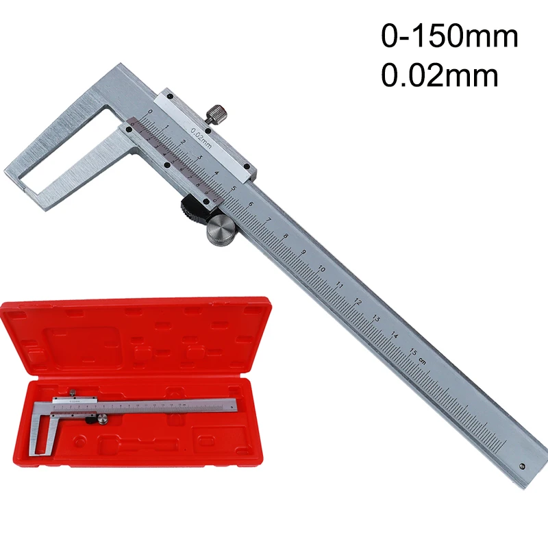 

Flat Head Outer Groove Vernier Caliper Range 0-150mm Stainless Steel Measuring Tools Outside Pointed Caliper