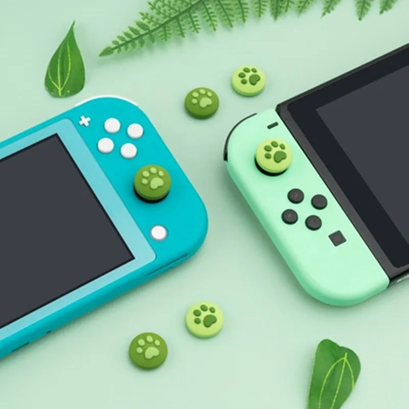 GeekShare-Tapas de Joystick con Pata de Gato para Nintendo Switch, tapas de silicona OLED con agarre de pulgar para Nintendo Switch Lite