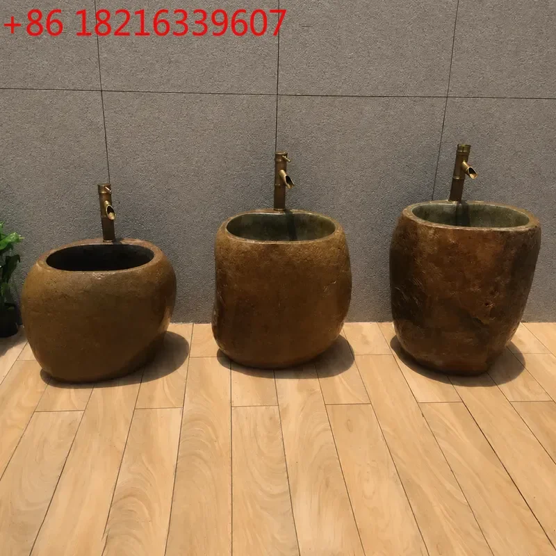 YAO Kindergarten Outdoor Pebble Wash Basin Stone Integrated Sink for School Park Playground Durable Natural Stone Hand Washing