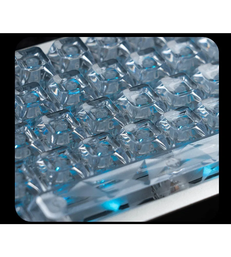 Mechanical Keyboard Cap Advanced Sensing Transparent Ice Soul Keycap High Transparency ev63 Steps from Ace68 Night Demon
