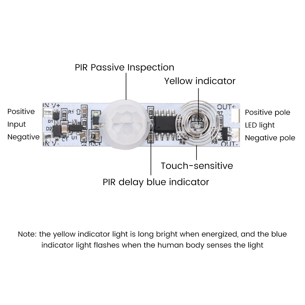 Human infrared Sensing Touch Switch Capacitive Module PIR Motion Sensor 3.7V-24V 3A Dimming Control Lamps Distance Sensor