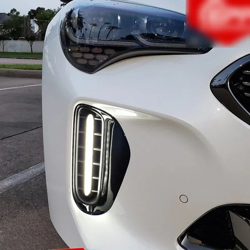 

Автомобильные светодиодные DRL 12 В дневные фонари для Kia Stinger 2018 2019 2020 желтый указатель поворота дневные ходовые фары авто дальние фары противотуманные фары