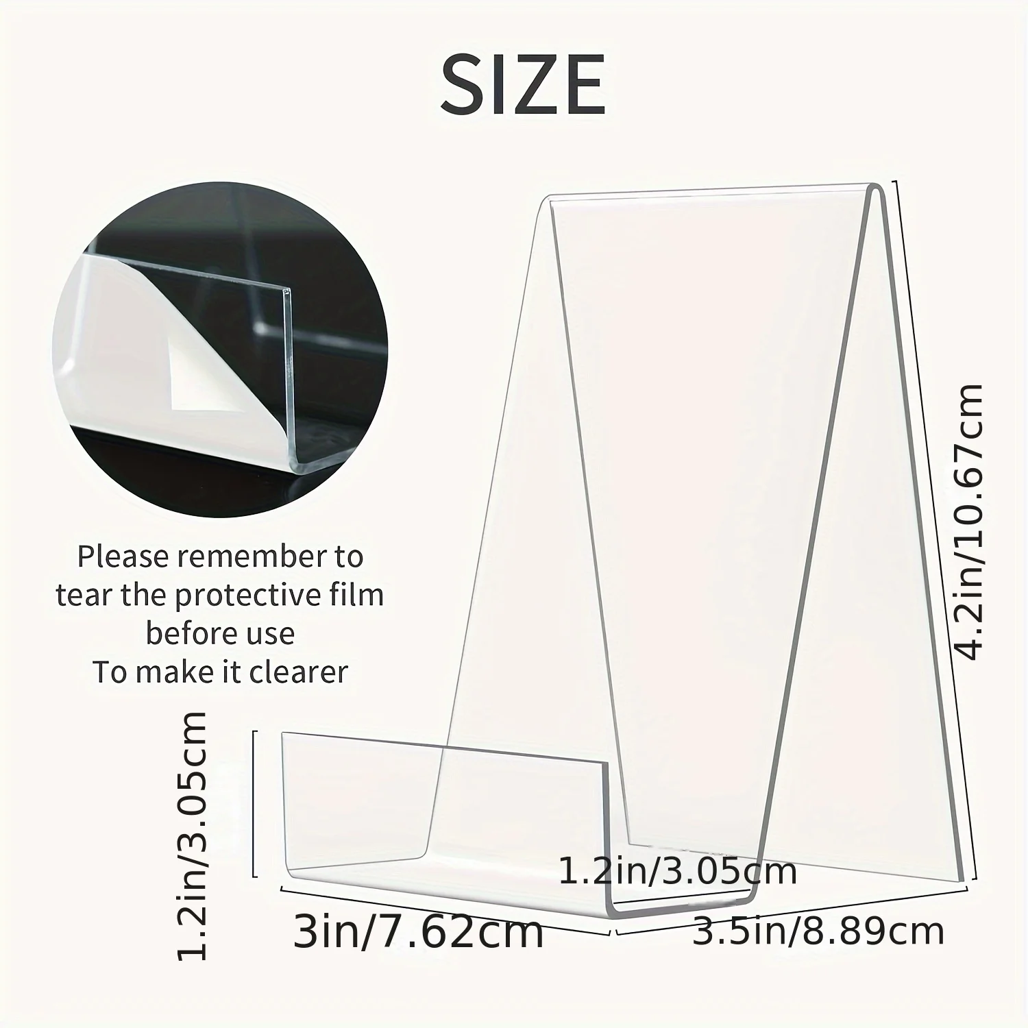 1pc Acrylic Easel Stand, Heavy-Duty Display Holder for Tablets, Books, Posters, Artwork, Office, Free Christmas Stickers